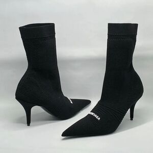Balenciaga Knife 2.0 logo-appliquéd stretch-knit ankle boots